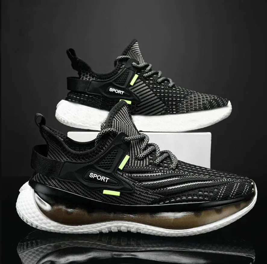 Men's low-top lace-up sneaker with mesh upper and flat rubber sole in multiple colour options