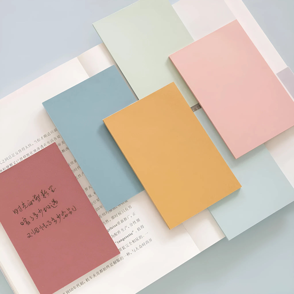 Pack of 150 self-adhesive sticky notes in six colours measuring 12cm by 8cm