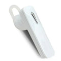 M163 Bluetooth car headset in black and white colour options on a car dashboard