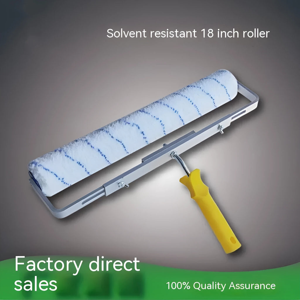18-inch paint roller with three brush head types: long hair 18mm, medium hair 9mm, and short hair 6mm for wall painting