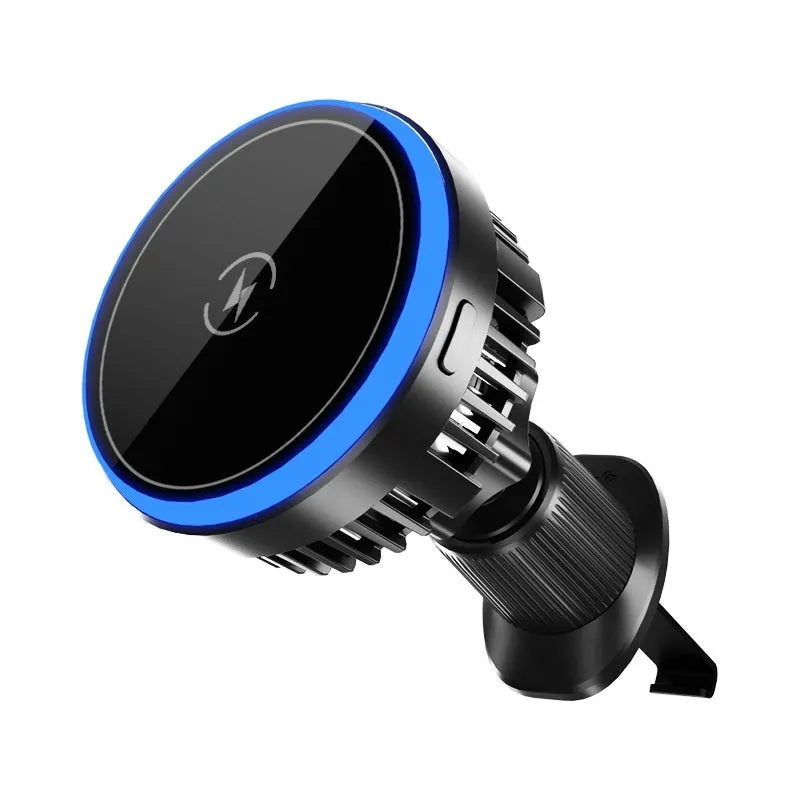 Magnetic car wireless charger navigation rack in black, 15W fast charging, 60.7 x 45.5 mm