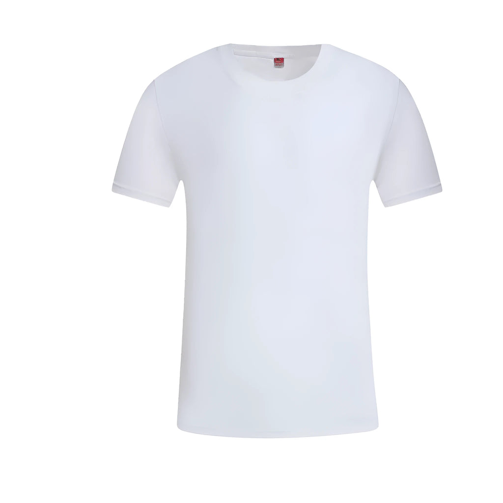 White cotton t-shirt overalls with round neck and short sleeves for teenage summer wear
