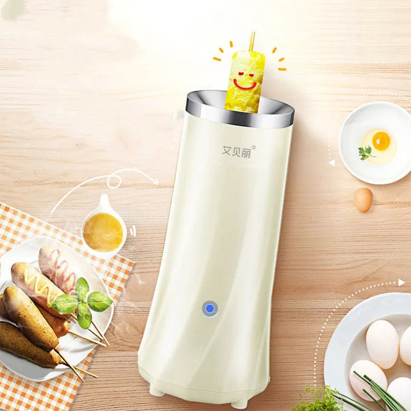 Beige mini breakfast machine with compact design for small kitchen counter spaces