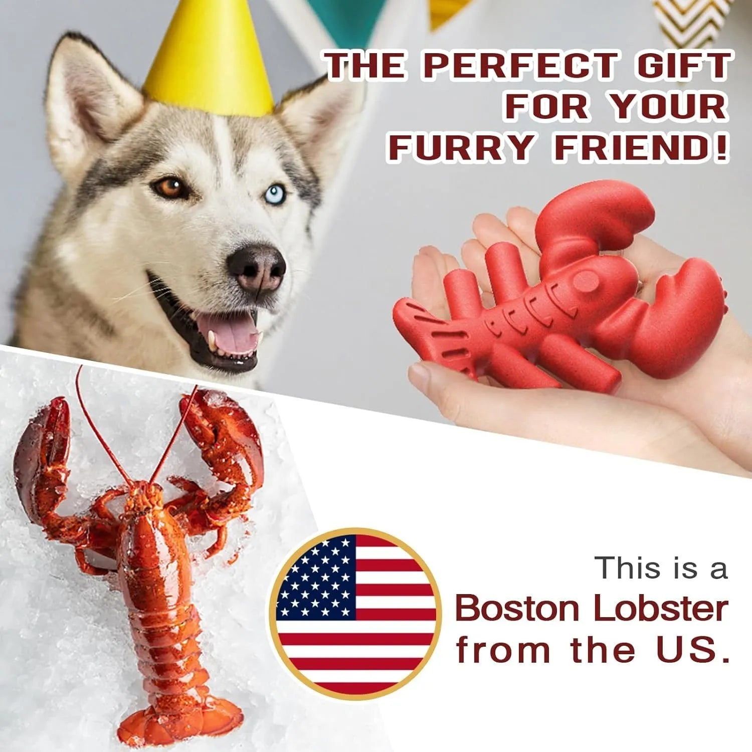 Red hard material dog chew toy for large breed dogs and aggressive chewers