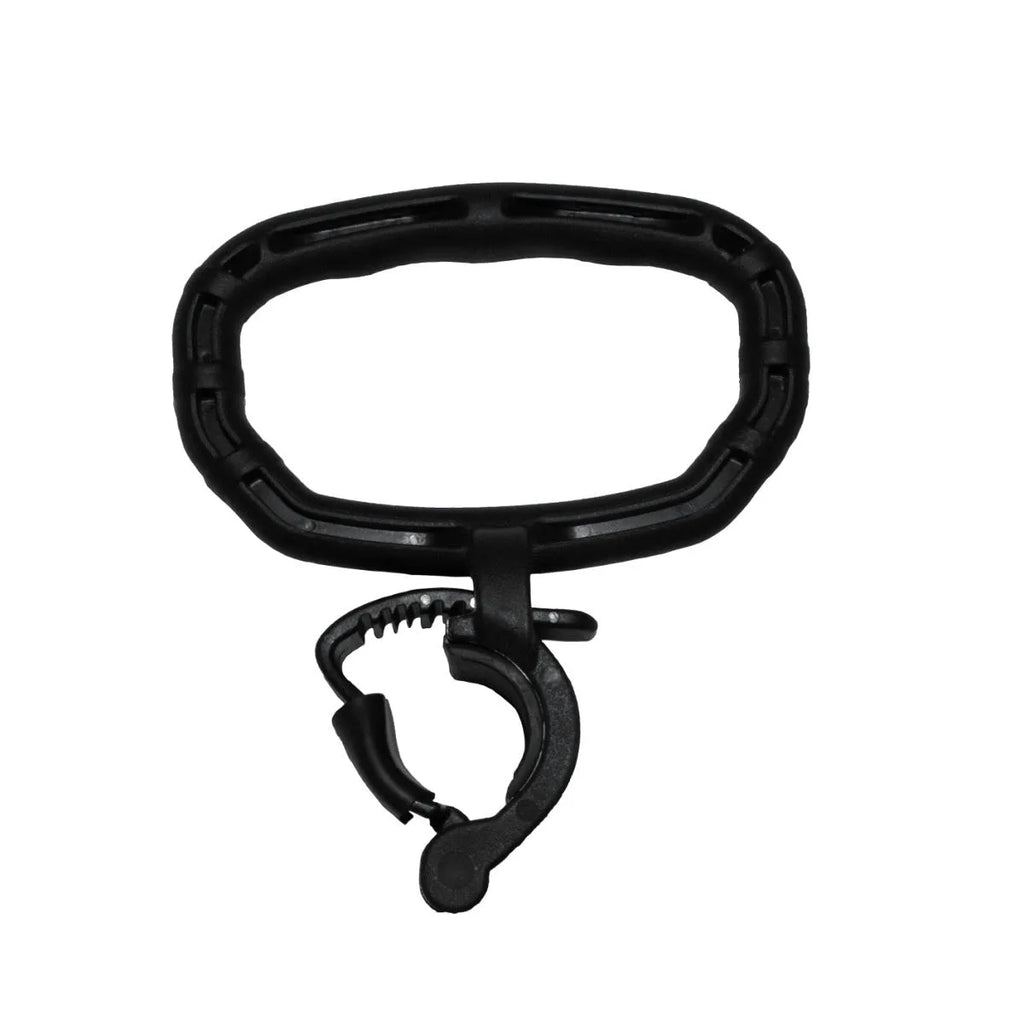 Adjustable kettlebell handle in black PP material, 21x19cm, 130g, for fitness body shaping