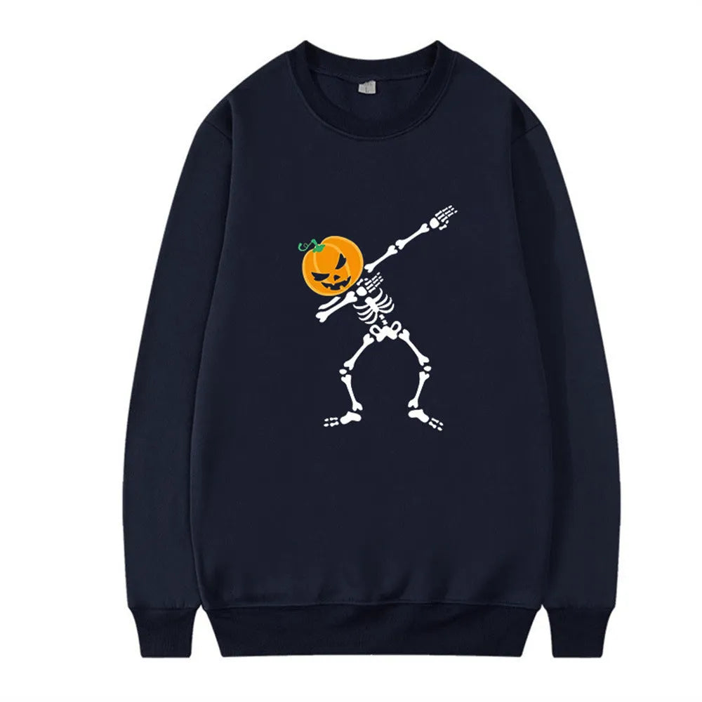 Women's printed long sleeve crew neck casual top in a cotton-polyester fabric blend.