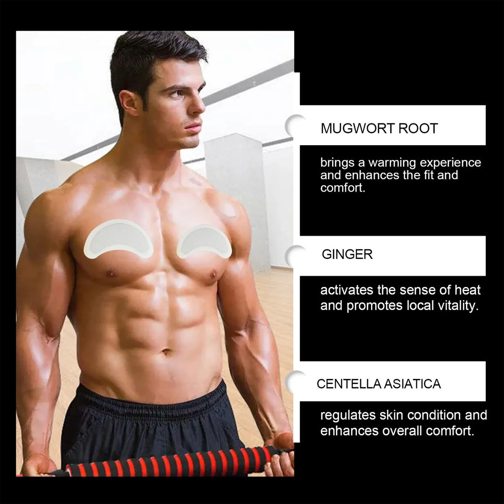 Men's thin figure control chest patches with herbal ingredients in four-piece pack