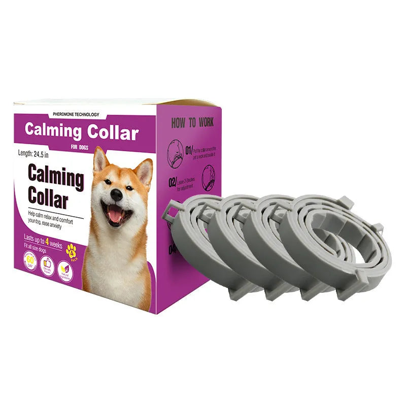 Adjustable soothing collar for cats and dogs in orange calm collar dog model 63.5cm with colour matching design