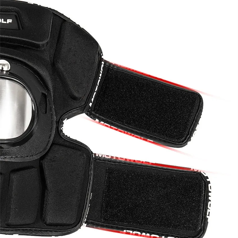 Off-road motorcycle stainless steel knee pads and elbow pads set black one size