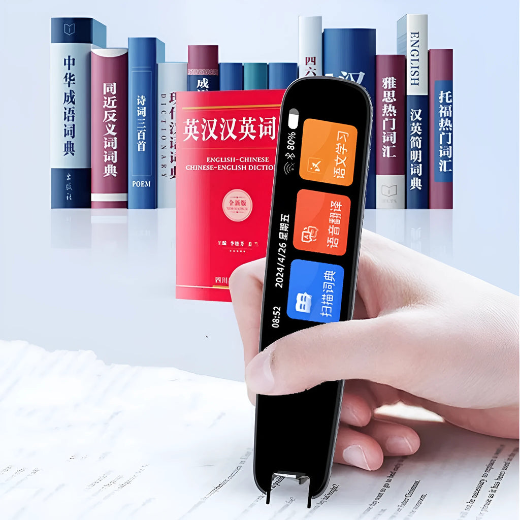 Dark grey or white talking dictionary pen with offline scan translation function for English study
