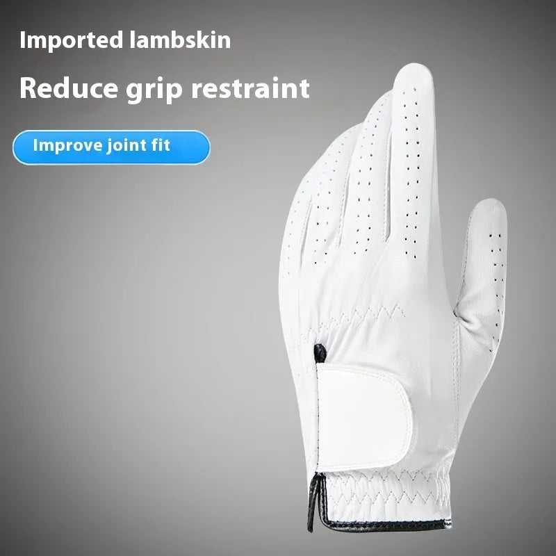 Men's leather breathable non-slip finger glove in black single left hand