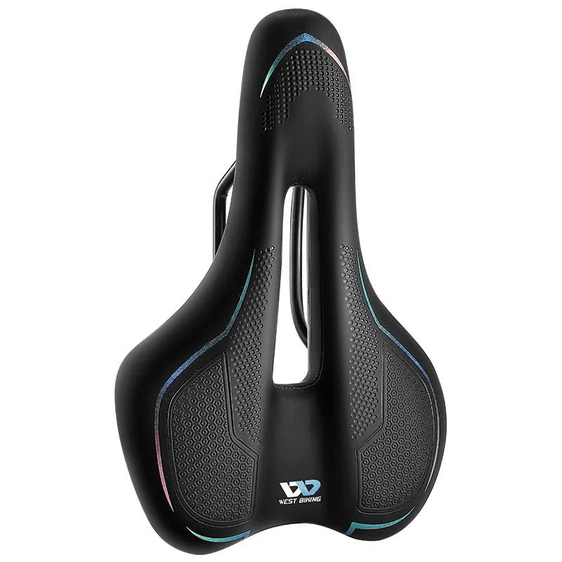 West Rider bicycle saddle cushion with high-elastic sponge and leather cover in black and colourful styles.