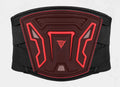 MDL1028 motorcycle waist support band in black and red colours showing M, L, XL sizing options