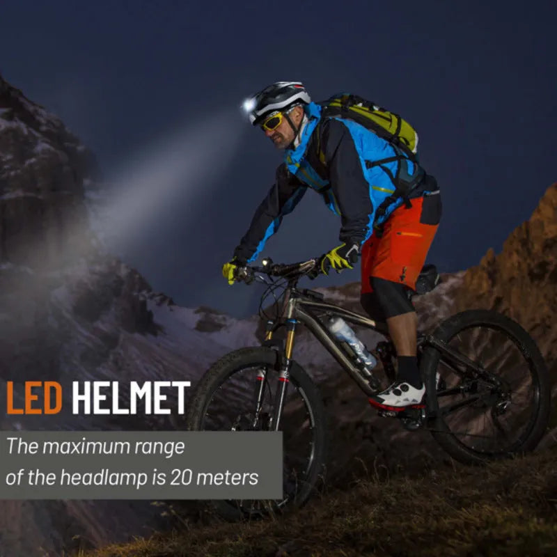 Black and grey smart cycling helmet with integrated Bluetooth and LED warning lights for adult riders