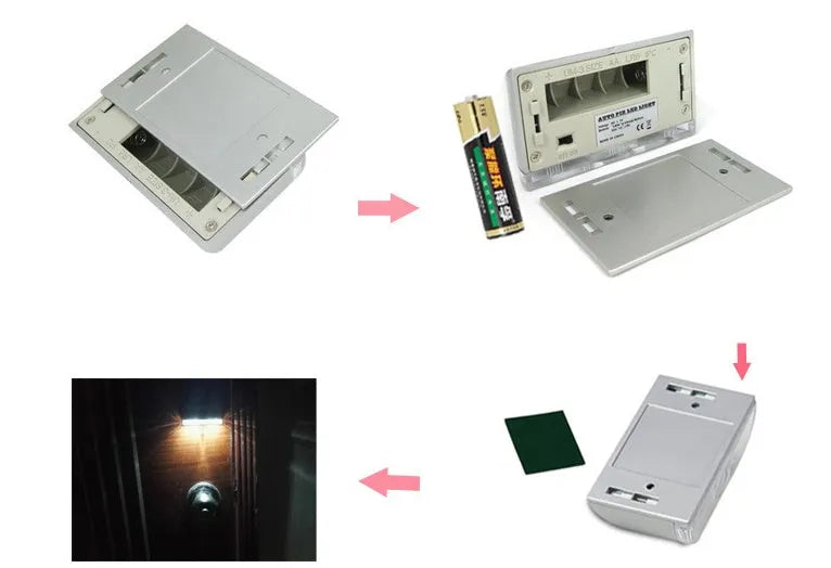 Smart door lock lamp small white wall light with infrared sensor for keyhole illumination