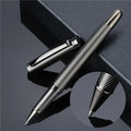 Metal signature pen with bullet nib and 0.5mm line in fog gun grey