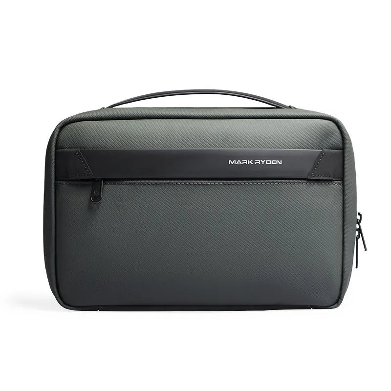 Men's portable toiletries storage bag with wet dry separation compartments in Oxford cloth