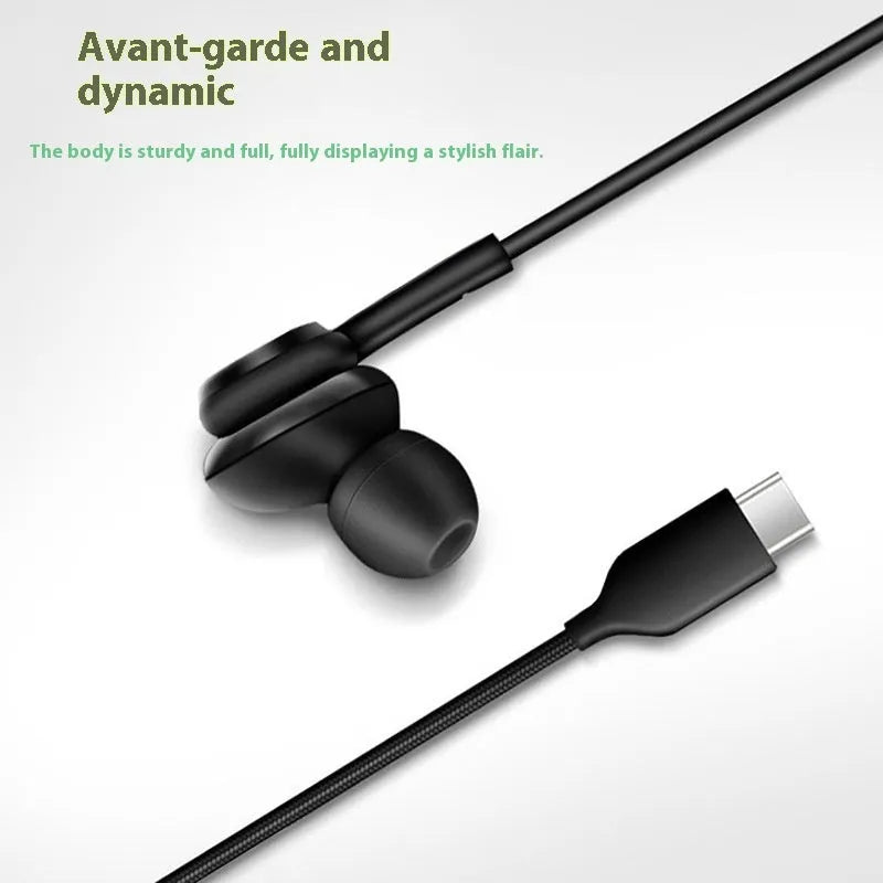Decoding Digital extra bass wired earbuds with 3.5mm jack for Samsung Note10 S10 S8, simple plastic design, 1.2m cord