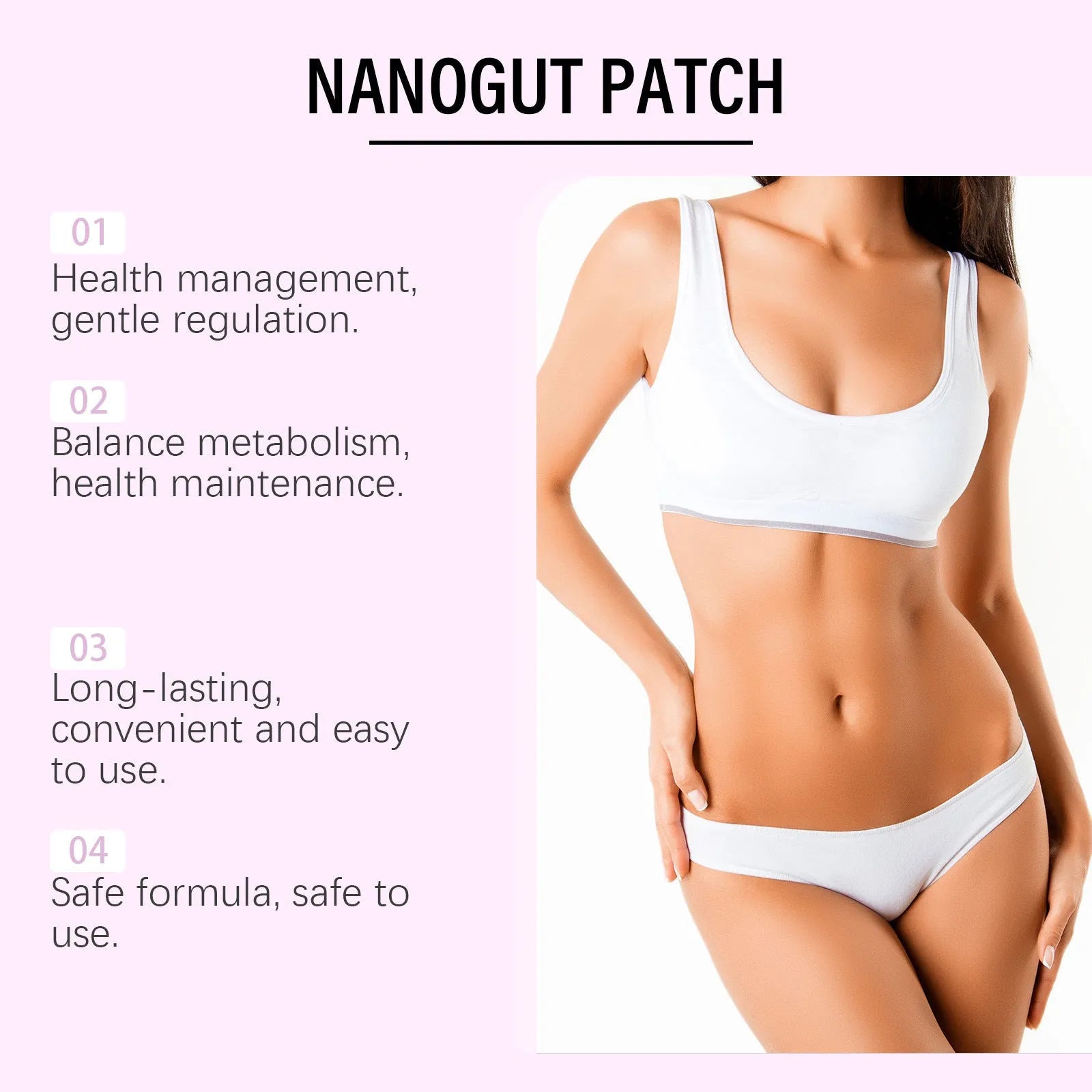 Four 3x3cm nursing adhesive bandage patches in open packaging