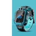 Children's GPS smart watch phone with silicone wristband in green or purple colours