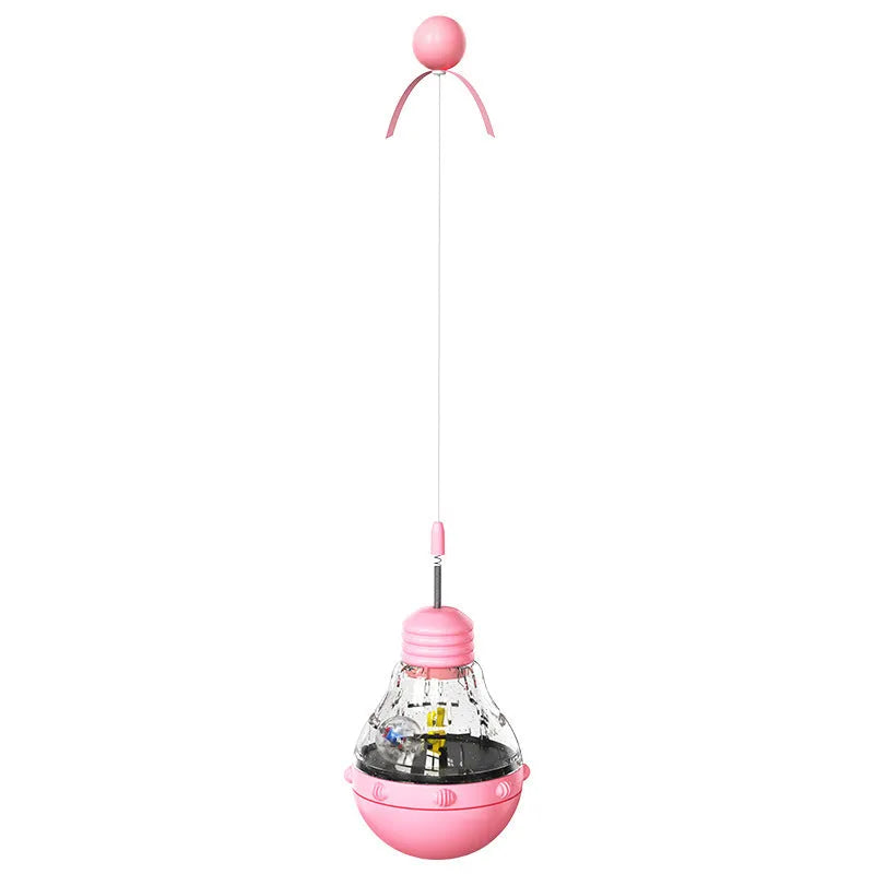 Plastic pet toys including dog educational toys, leakage bear toys, and bulb tumbler cat teasers in multiple colours