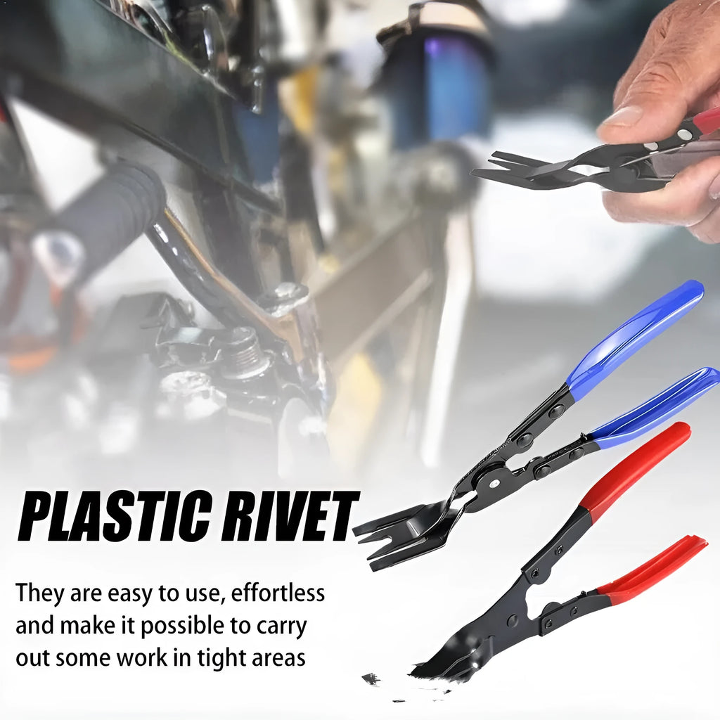 Blue steel car door panel removal pliers 240mm long with 32mm wide head
