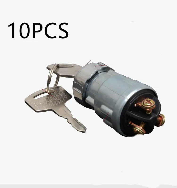 Copper car ignition switch with key for trucks and forklifts