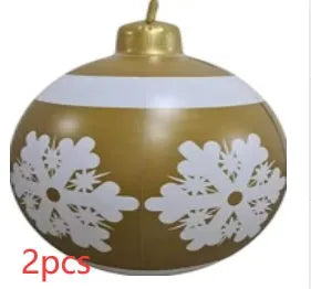 60cm diameter PVC inflatable Christmas ball decoration in various colour patterns