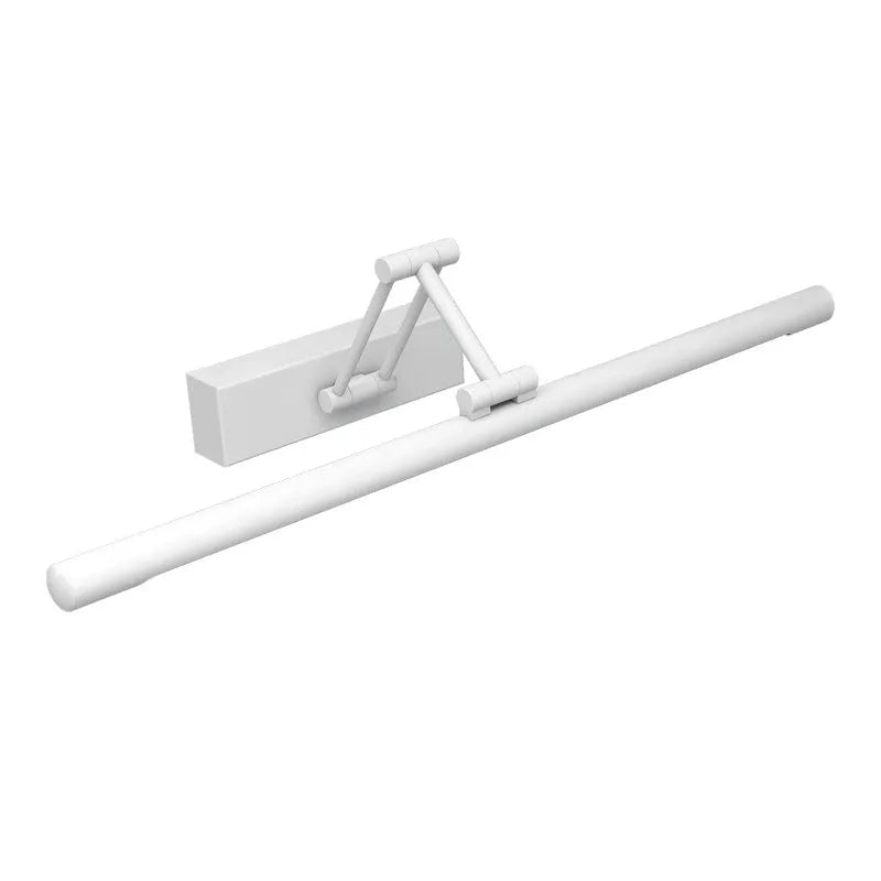 Modern LED strip lamp mounted above bathroom mirror in sand black finish