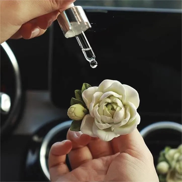 Jasmine gypsum car perfume diffuser for air vents with 5ml essential oil