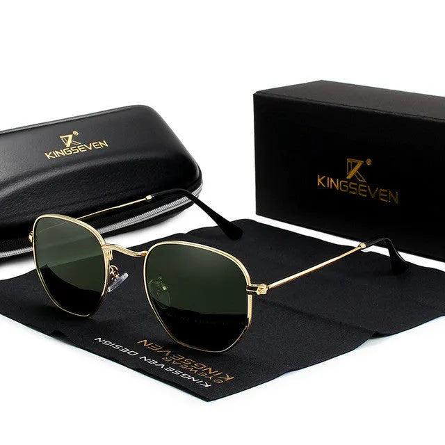Classic round-frame retro sunglasses for men in black, shown from the front.