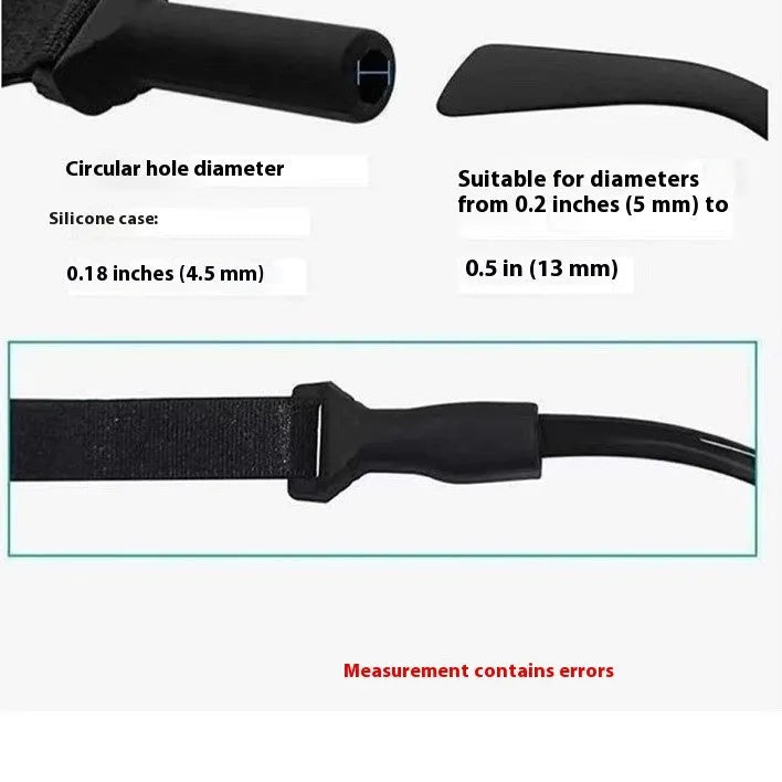 Black adjustable glasses retention cord with silicone earpieces for adult and children's eyewear