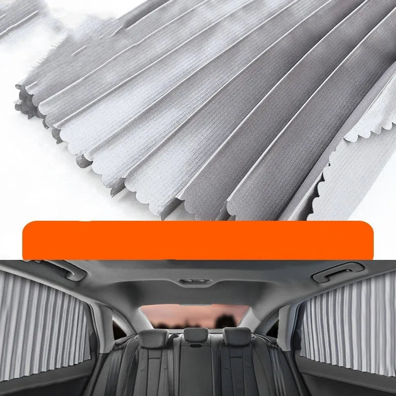 Auto retractable roller shutter car sun curtain in black, gold, or silver for window sun protection