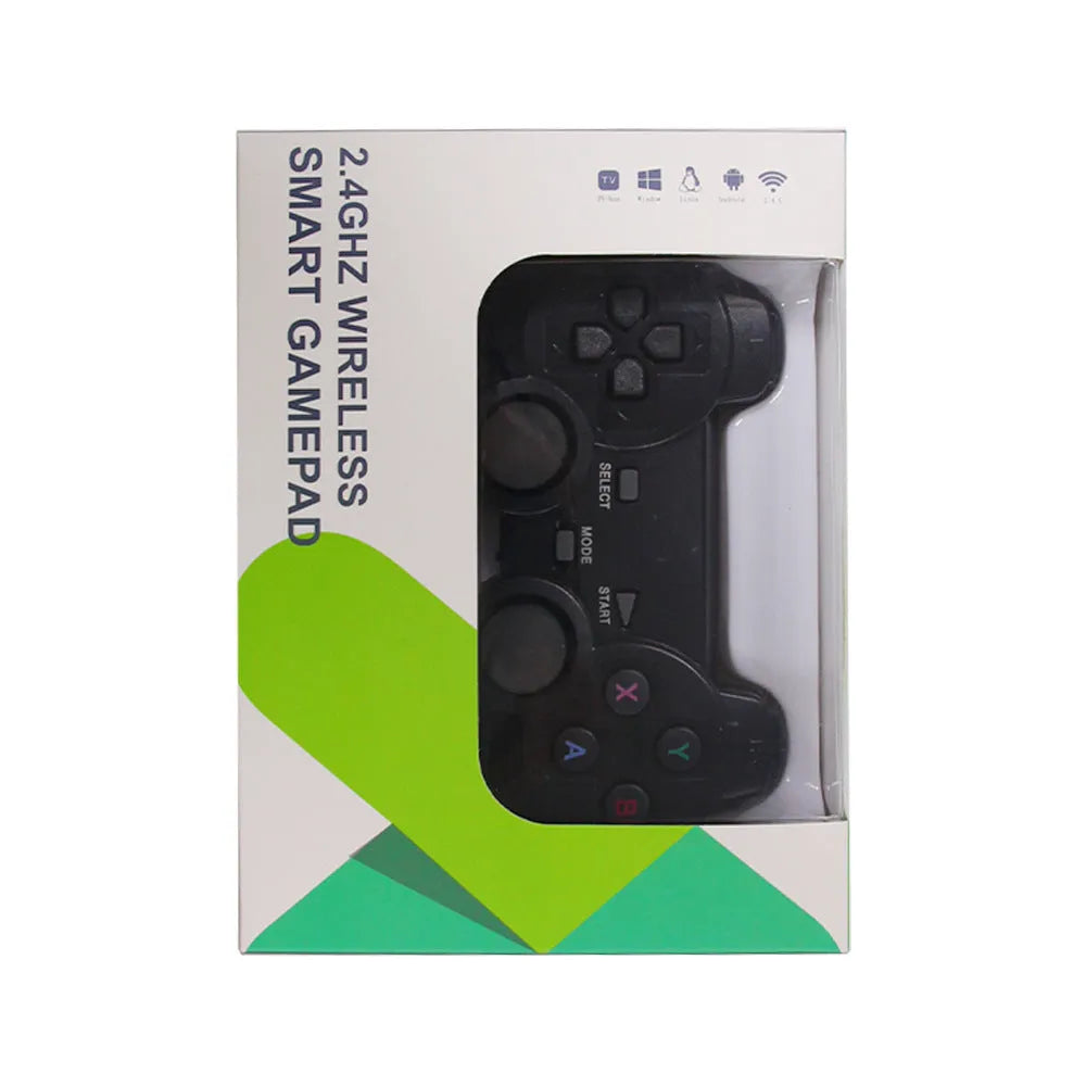 Black wireless 2.4G gamepad controller with USB receiver for Android TV and PC gaming