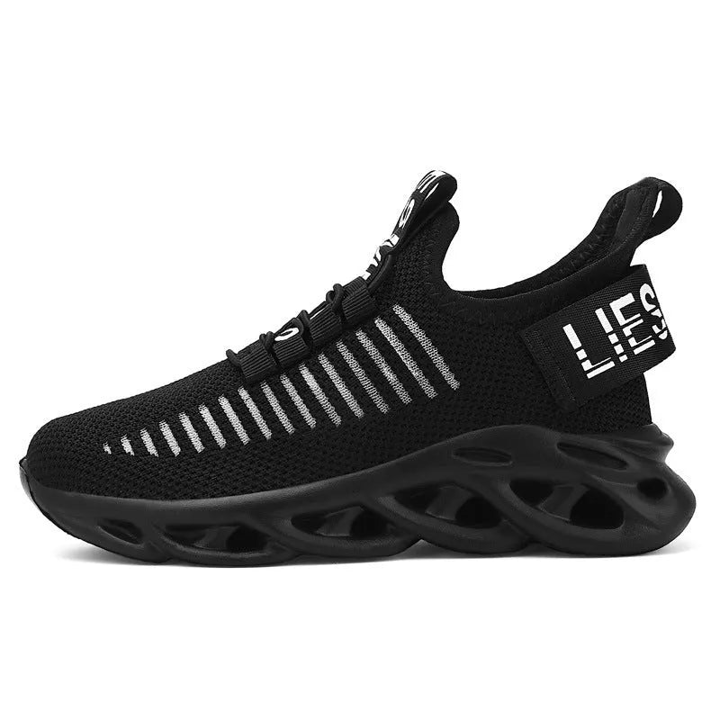 Children's trendy street-style coconut sneakers with Velcro strap in black, khaki, or white colours