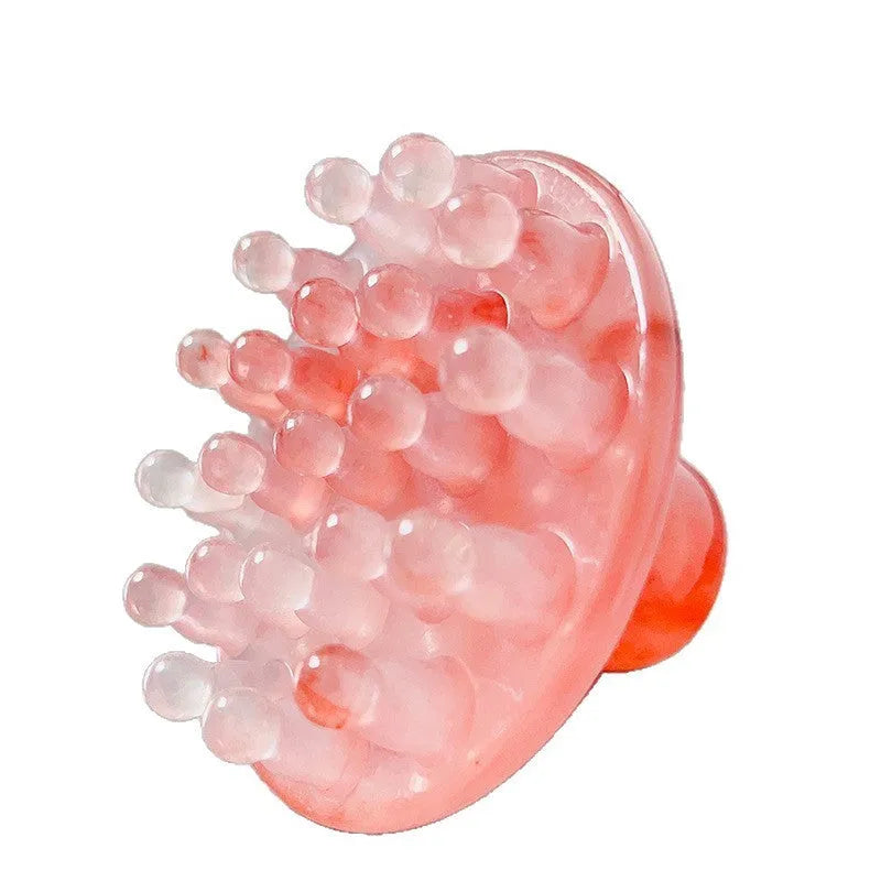 Wooden disc massage comb with 21 teeth for head acupressure in coffee brown colour
