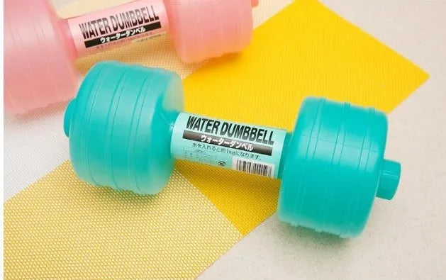 Water-filled fitness dumbbells for women, polypropylene, pink or green, 2pcs, approx. 1kg each when filled
