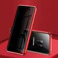 Black magnetic clamshell phone case for Samsung smartphones with glass construction and closed magnetic design