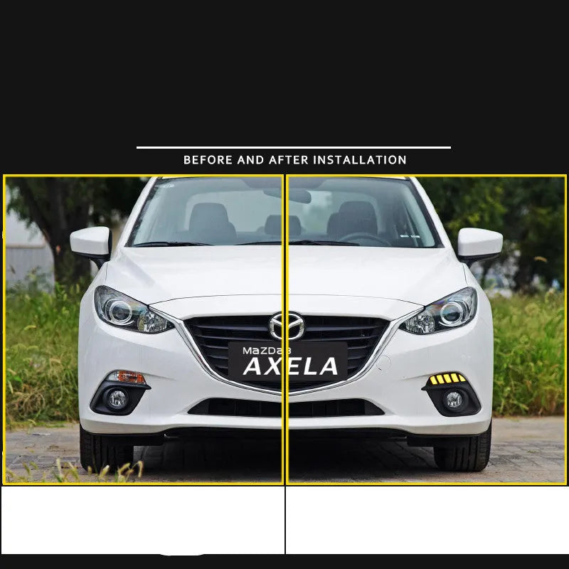 KUST LED daytime running light for 2014-2016 Mazda Enclave, driving white light with yellow turn signal streamer