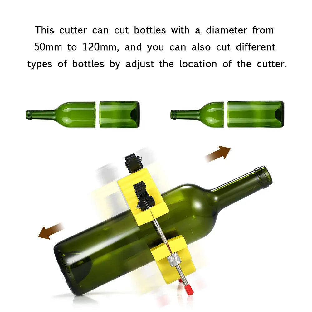Bottle cutter tool for DIY glass bottle cutting with adjustable length mechanism