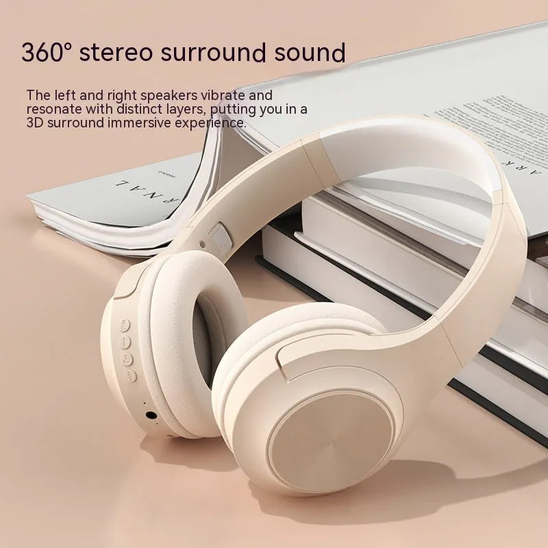 Creative design wireless Bluetooth headset shown in Ivory White, Chalk Black and Youth Green colour options.