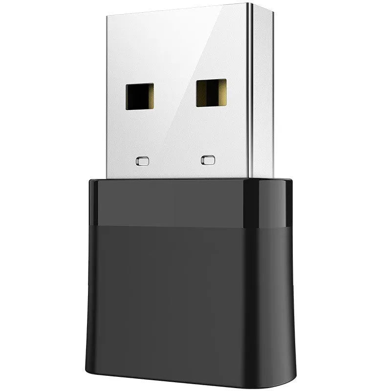 Black USB mini network card adapter with nickel-plated wolf tooth connector for Bluetooth and dual band AP connectivity