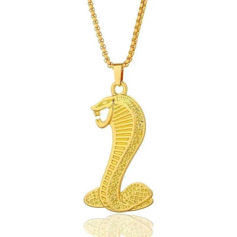 Gold geometric women's necklace with inlaid zircon stones on an alloy pendant.