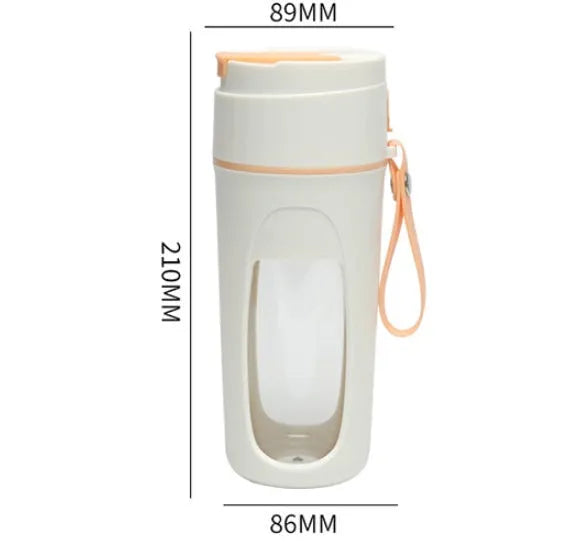 Portable USB-charged blender with borosilicate glass cup in Fresh Orange colour