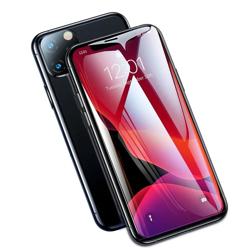 0.23mm curved tempered glass screen protector in black for iPhone X XS 11 Pro 5.8 inches, with non-broken edge and film artifact