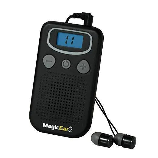 Personal voice enhancer hearing aid booster device with digital display in brilliant colour