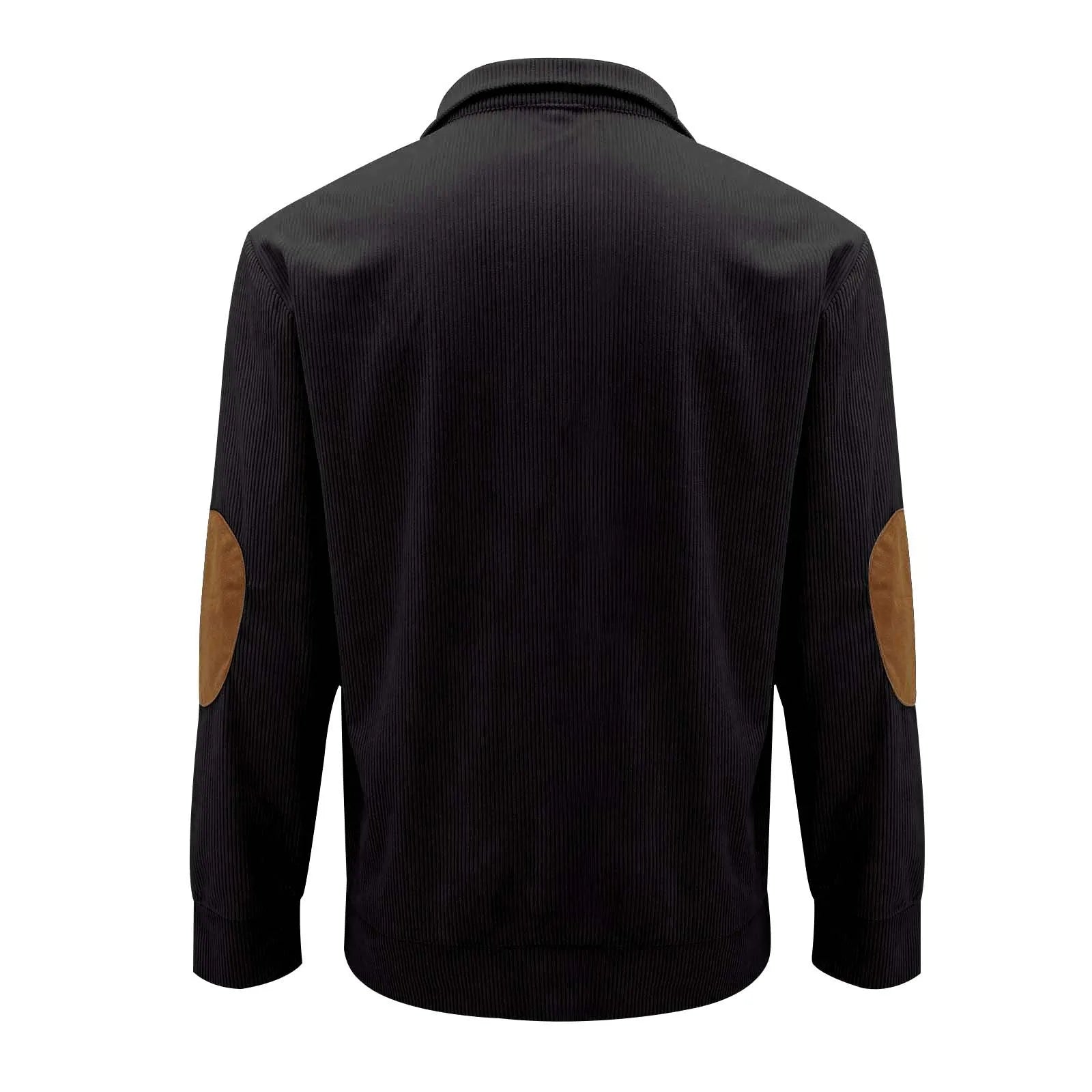 Men's casual stand-collar long sleeve pullover sweatshirt in solid colour with striped design, loose fit polyester top
