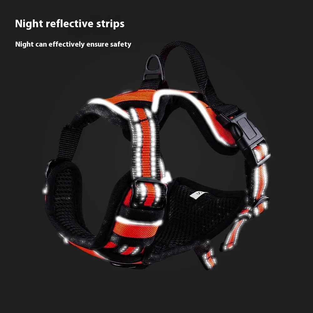 Adjustable dog chest strap harness in multiple colours with Oxford cloth construction