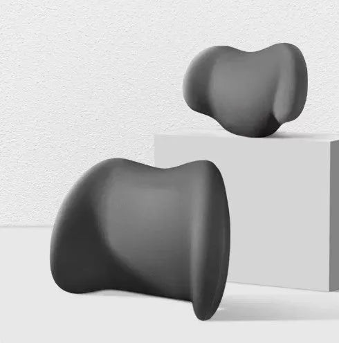 Car headrest neck pillow and lumbar cushion set with memory cotton filling in multiple colours