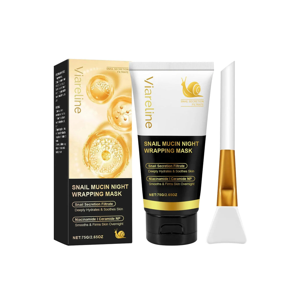 Turmeric sleeping mask set with 120g jar and application brush for overnight skincare treatment